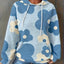 Floral Print Textured Drawstring Hoodie