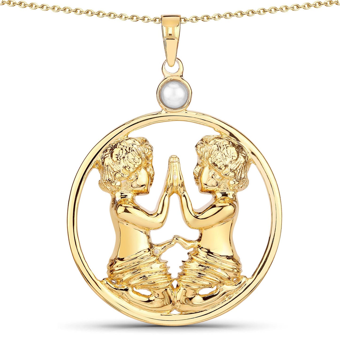 Pendentif en perle véritable de 0,45 carat en argent sterling .925