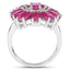 5.83 Carat Genuine Ruby and White Zircon Sterling Silver Ring