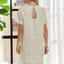 Applique Round Neck Short Sleeve Shift Dress