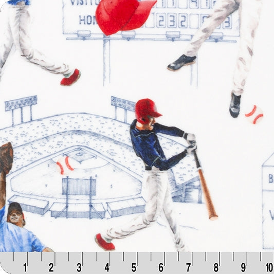 Tissu Digital Cuddle Navy Batter Up - 58" de large