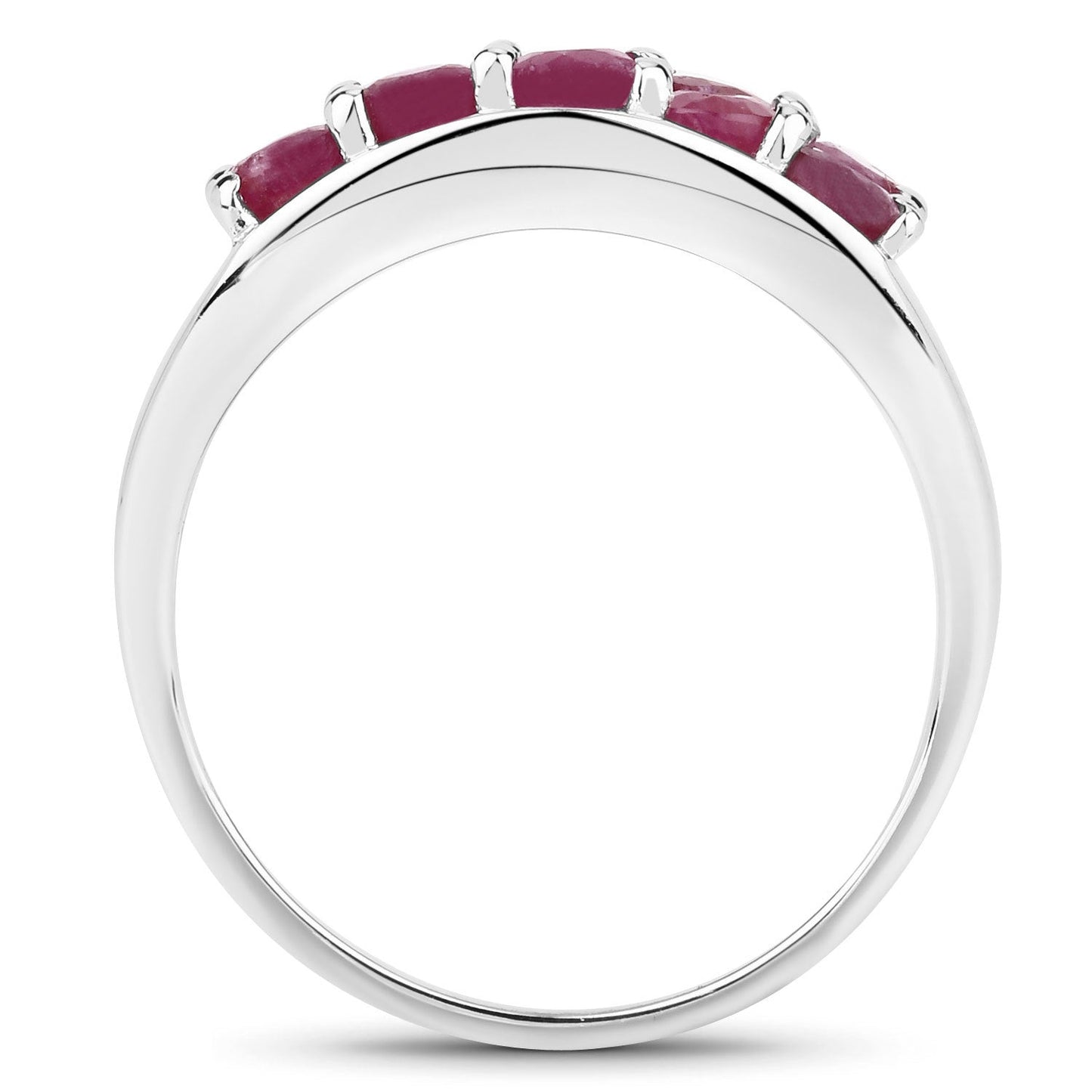 1.30 Carat Genuine Ruby .925 Sterling Silver Engagement Ring