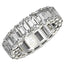 Anillo de Eternidad con Diamante Creado en Laboratorio Corte Esmeralda en Oro Blanco de 14k