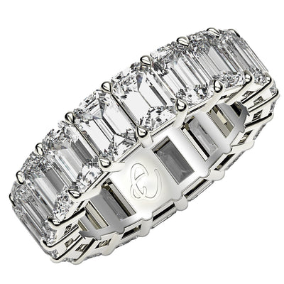 Emerald Cut Lab Grown Diamond Eternity Ring in 14k White Gold