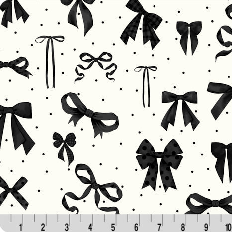 Tela Digital Cuddle Black Bowtique - 58" a 60" por Yarda