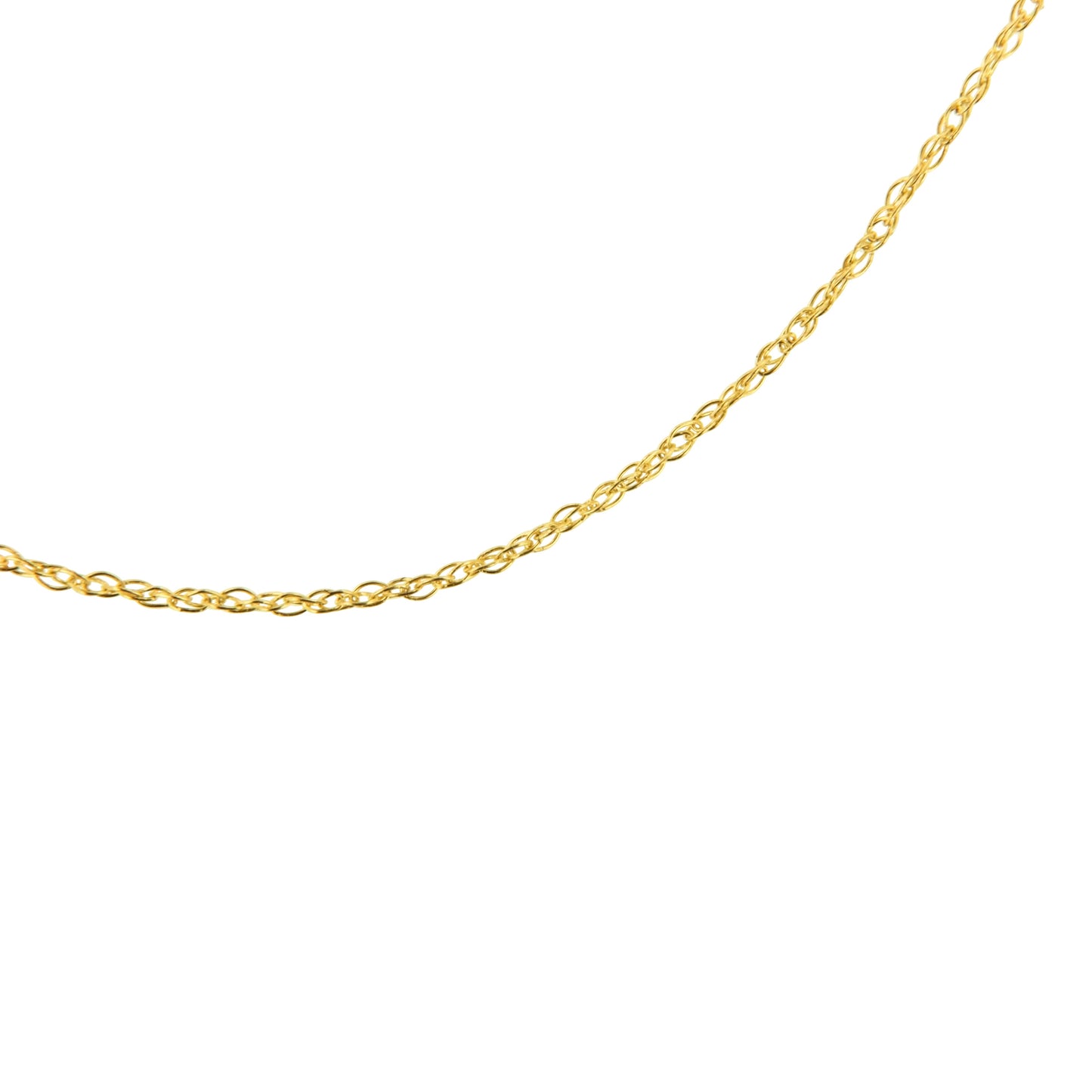 Solid 10K Yellow Gold 0.5mm Slim Rope Chain Necklace - 18"