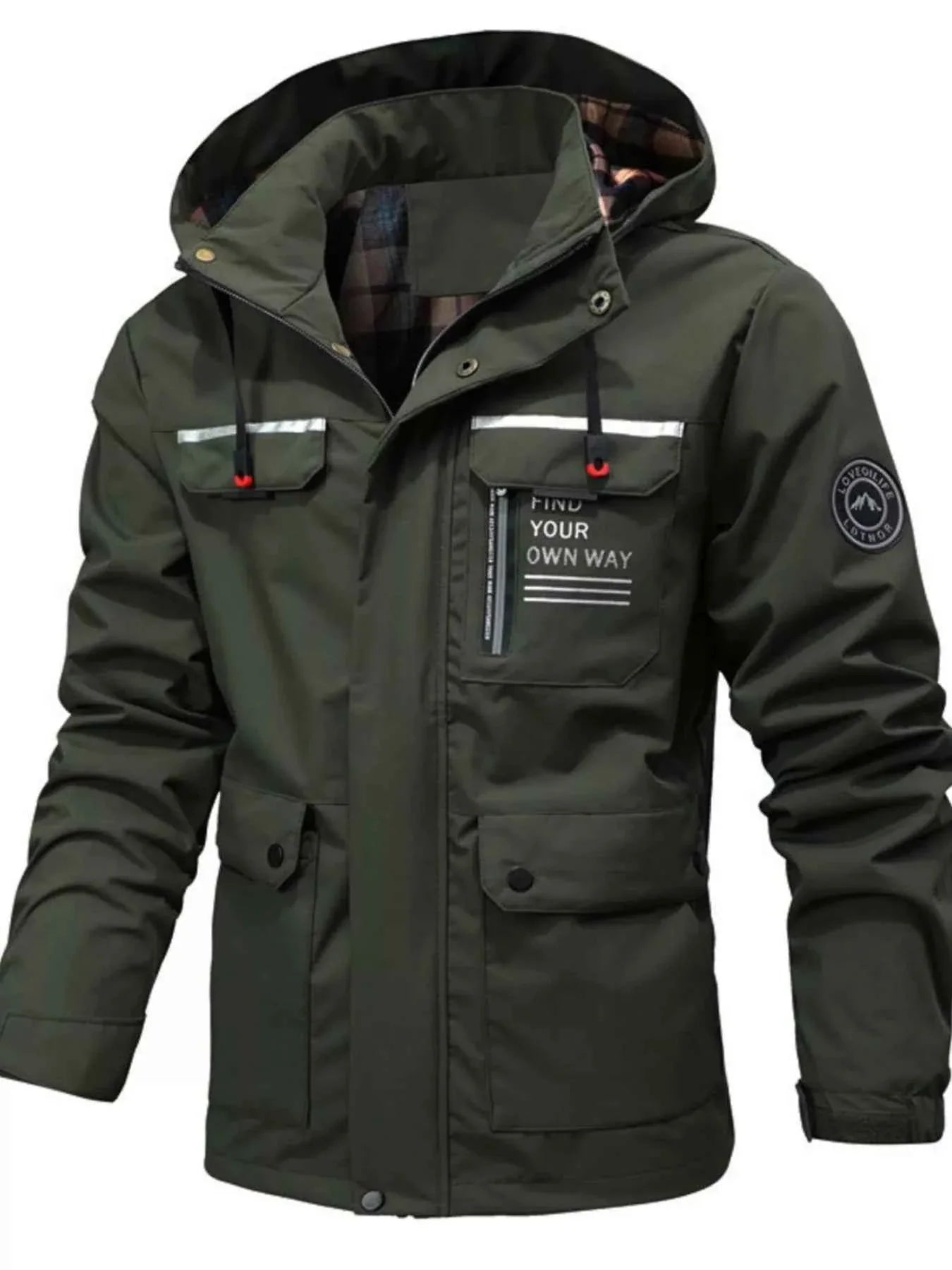 Men's Plus Size Hooded Windproof Coat