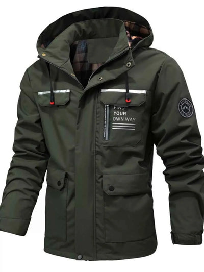 Men's Plus Size Hooded Windproof Coat