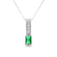 .06ct Created Emerald Pendant in 10KT White Gold