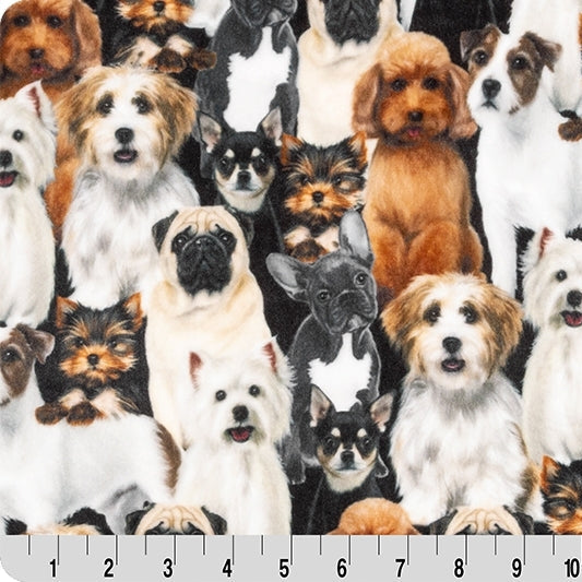 Digital Cuddle Beige Dog Pile Fabric - 58" per Yard