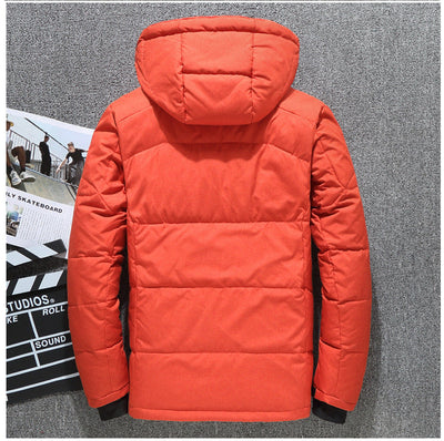 Premium Hooded Men's Black Parka Coat