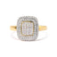 Anillo Halo de Diamantes Compuesto de Oro Amarillo de 10K - Talla 7