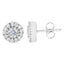 Boucles d'oreilles en or blanc 14k avec halo de diamants