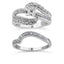 Bague de fiançailles en diamant croisé en argent sterling .925 - Taille 7