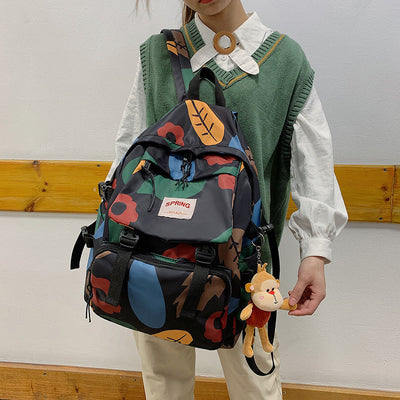 Mori Style Contrast Color Travel Backpack for Students