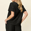 Double Take Full Size Texture T-Shirt and Shorts Set