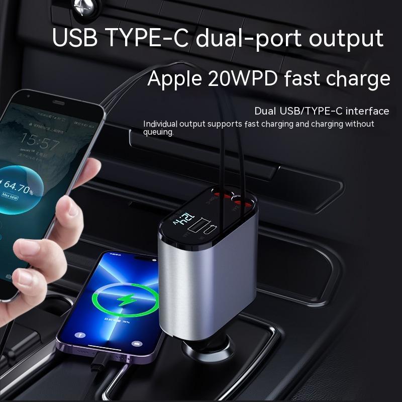 Premium Metal Car Charger 100W Fast Charging Adapter