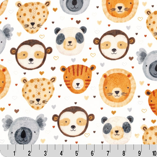Digital Cuddle Natural Heads Up Fabric - 58" - 60" per yard