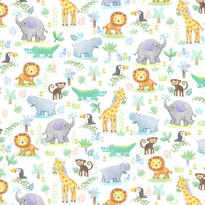 Digital Cuddle Multi Jungle Joy Fabric - Soft Plush Minky
