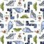 Tissu Digital Cuddle Snow Jurassic - 58" à 60" par yard
