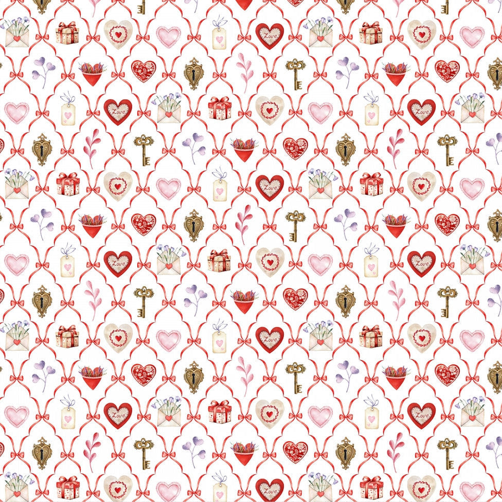 Tejido Digital Cuddle Key to My Heart - 58" - 60" por yarda