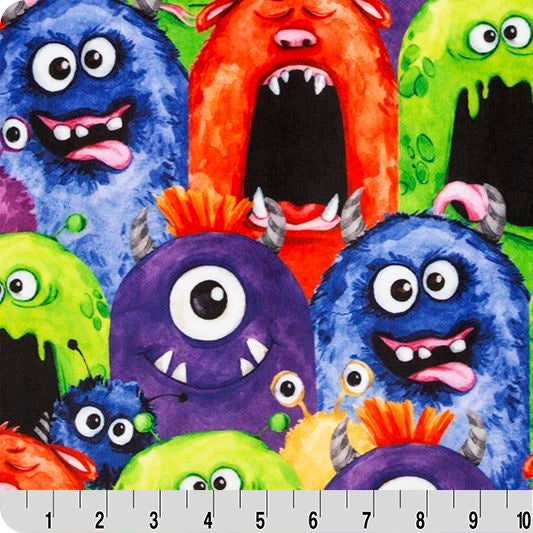 Tissu Digital Cuddle Multi Monsters - Largeur 58"
