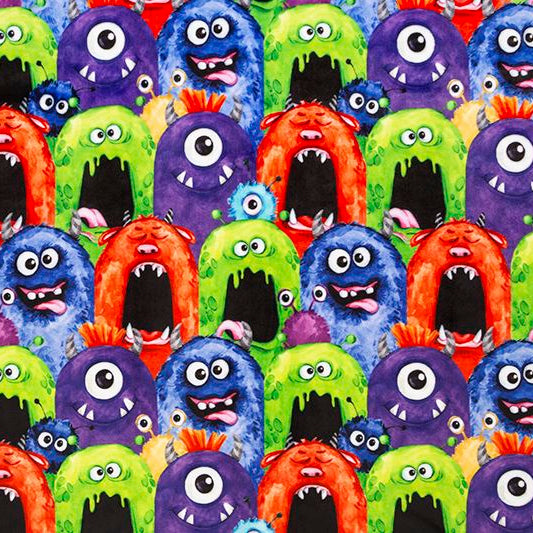 Tissu Digital Cuddle Multi Monsters - Largeur 58"