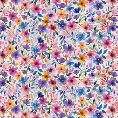 Tela Digital Cuddle Multi Painted Petals - 58" de ancho