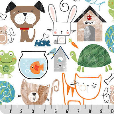 Tela Digital Cuddle Multi Pet Shop - 58" a 60" por yarda