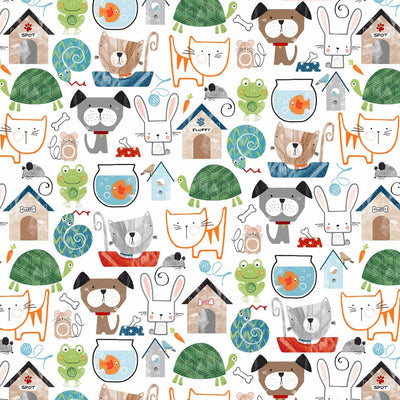 Tela Digital Cuddle Multi Pet Shop - 58" a 60" por yarda