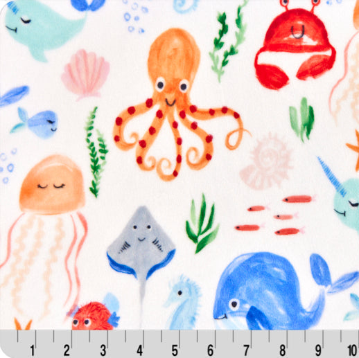 Digital Cuddle Multi Sea Pals Fabric - 58" Width