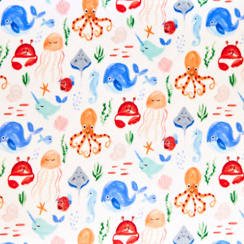 Digital Cuddle Multi Sea Pals Fabric - 58" Width