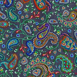 Tela de algodón Charcoal Boho Wave - 44"/45" por yarda
