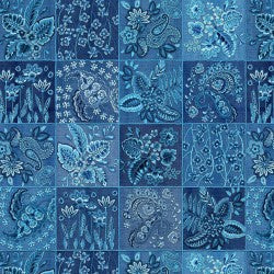 Tela de Algodón Denim Patchwork Hug - 44"/45" por Yarda