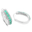 3.42 Carat Genuine Emerald and Diamond Sterling Silver Earrings