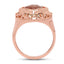 Anillo de Rutile Rosa de 3.25 Quilates Baño de Oro Rosa de 14K