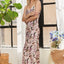 Elegant Watercolor V-Neck Midi Cami Dress for Women