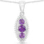 Ensemble de bijoux en améthyste véritable et topaze blanche de 3,60 carats en argent sterling