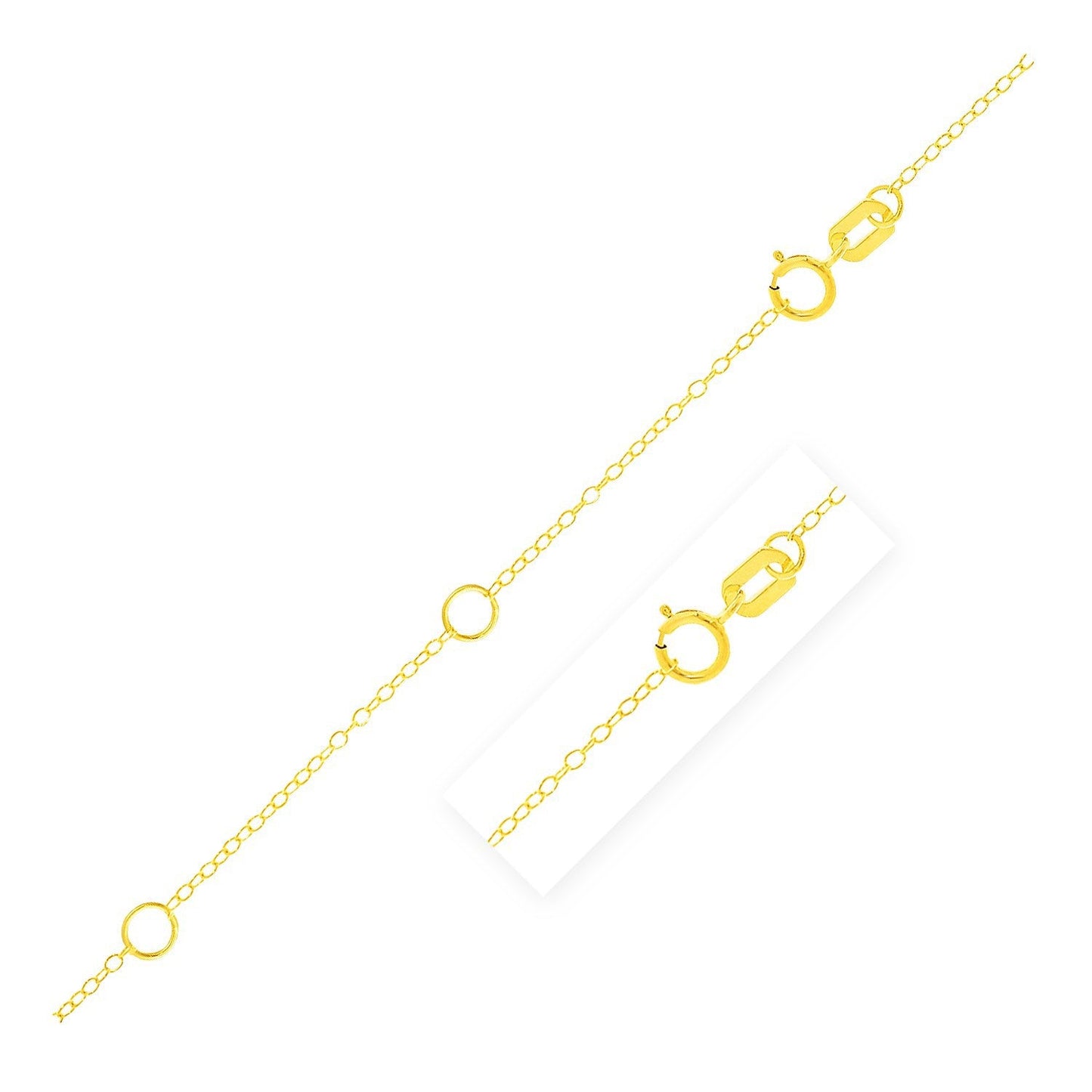 Collar de Cadena Piatto Doble Extensible de Oro Amarillo de 14k