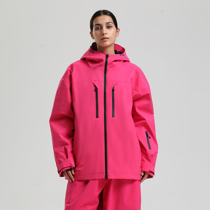 Men's Waterproof Breathable Loose Zip Ski Suit Jacket