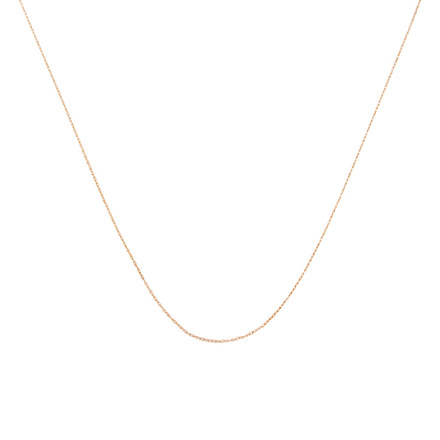 Solid 10K Yellow Gold 0.5mm Slim Rope Chain Necklace - 18"