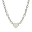 Sterling Silver Rhodium Plated Heart Motif Chain Necklace