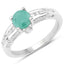 1.22 Carat Emerald and White Topaz Sterling Silver Engagement Ring