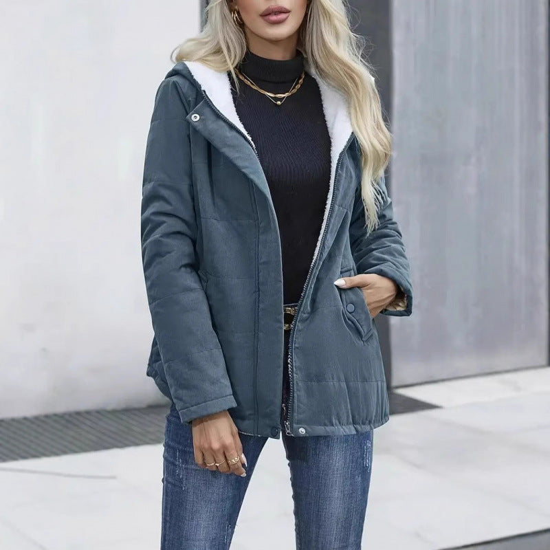 Manteau à capuche doublé en polaire - Parka d'hiver élégante pour femmes