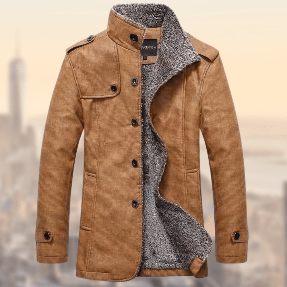 Chaqueta Bomber de Cuero de Piel de Hombre