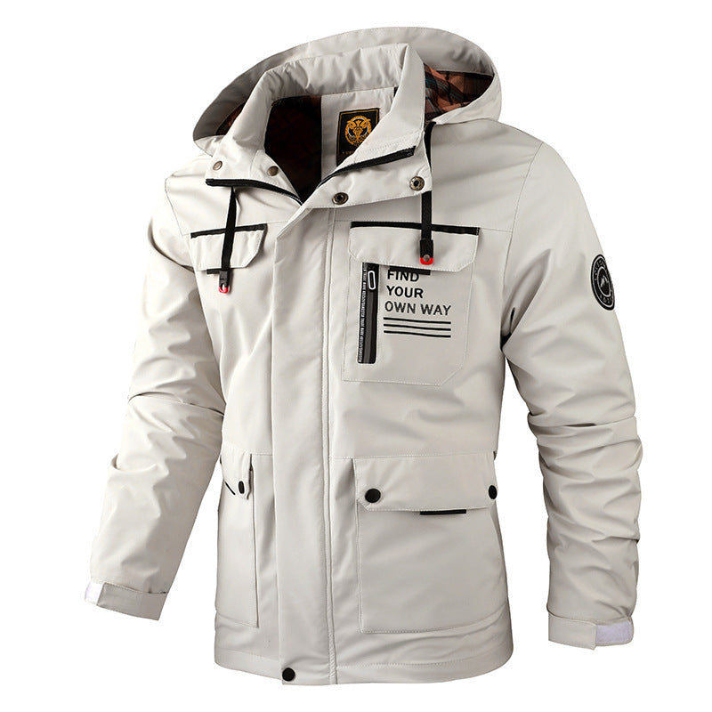 Men's Casual Hooded Windbreaker Jacket - Waterproof & Stylish