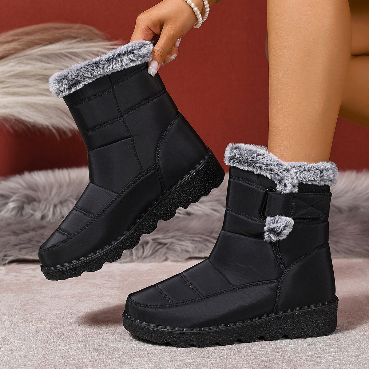 Women's Plus Size Snow Boots - Comfortable & Wear-Resistant