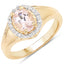1.30 Carat Morganite & White Topaz Halo Ring in Sterling Silver