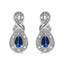.925 Sterling Silver Pear Sapphire & Diamond Accent Infinity Drop Earrings