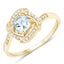 0.46 Carat Aquamarine and Diamond 14K Yellow Gold Engagement Ring